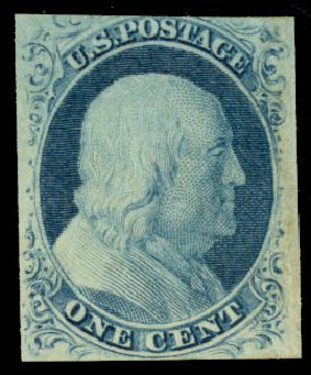 Cost of US Stamps Scott Catalog #9 - 1c 1852 Franklin. Daniel Kelleher Auctions, Sep 2014, Sale 655, Lot 150