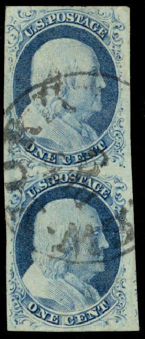 Costs of US Stamp Scott Cat. 9 - 1852 1c Franklin. Daniel Kelleher Auctions, Jan 2015, Sale 663, Lot 1220