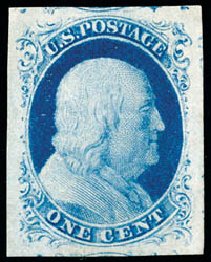 US Stamp Prices Scott # 9 - 1852 1c Franklin. Schuyler J. Rumsey Philatelic Auctions, Apr 2015, Sale 60, Lot 1920