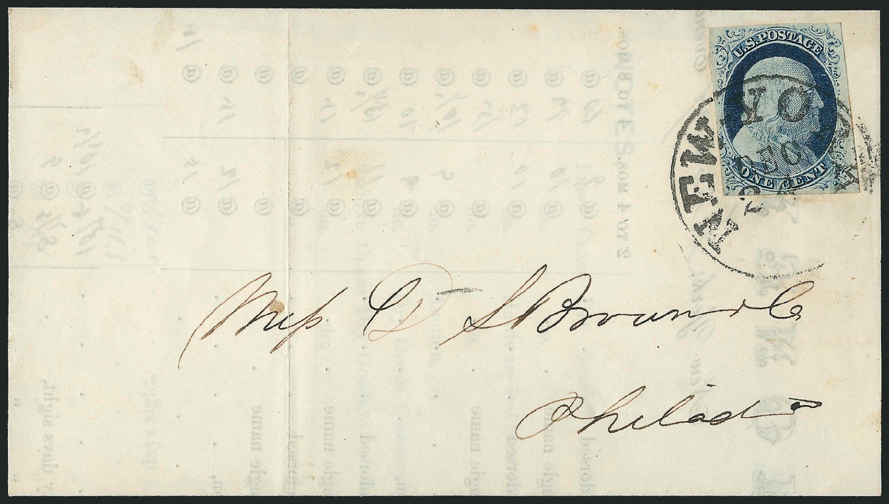 Cost of US Stamp Scott Catalog #9 - 1852 1c Franklin. Robert Siegel Auction Galleries, Dec 2010, Sale 1002, Lot 3690