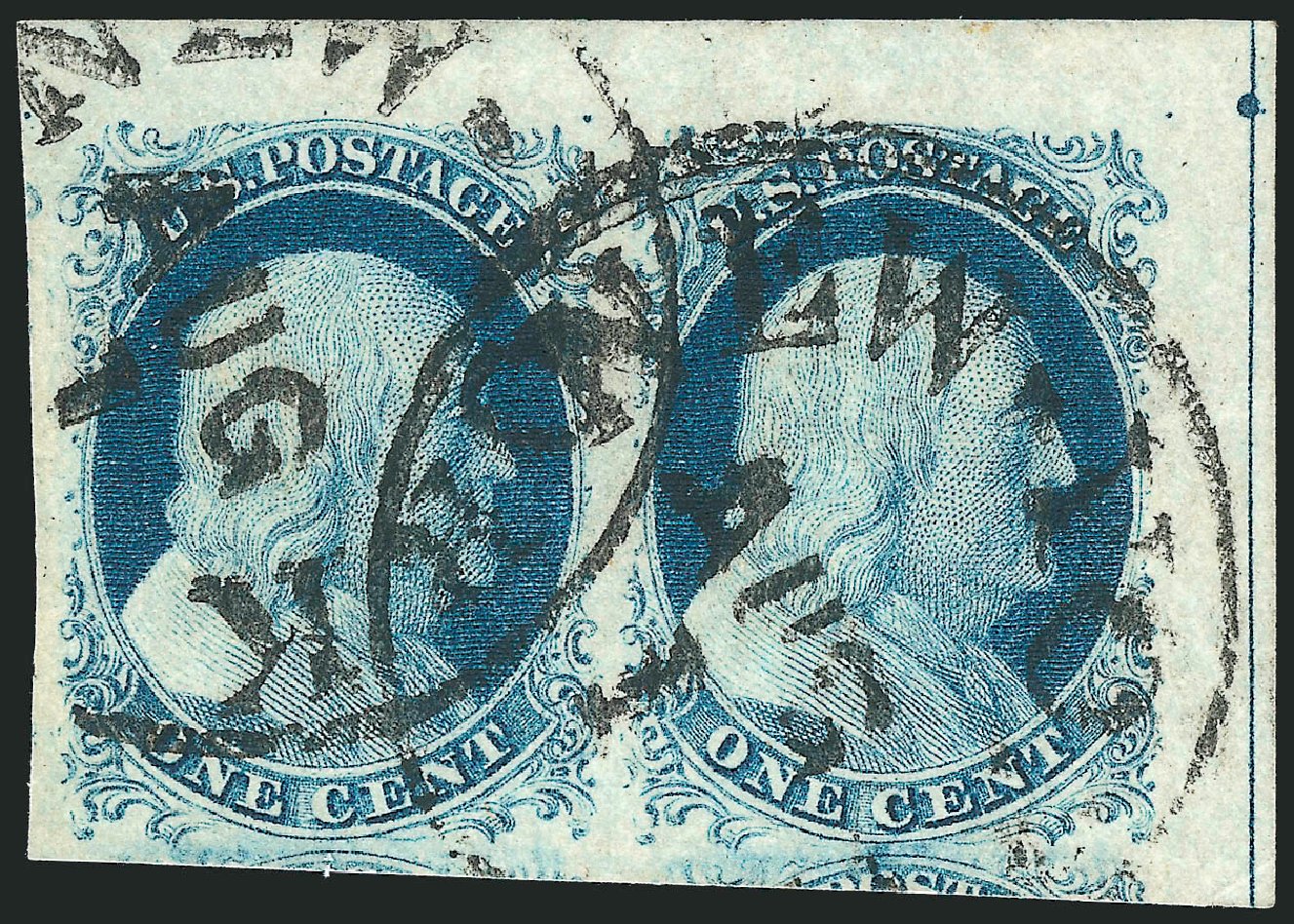 Values of US Stamps Scott 9 - 1852 1c Franklin. Robert Siegel Auction Galleries, Dec 2011, Sale 1017, Lot 100