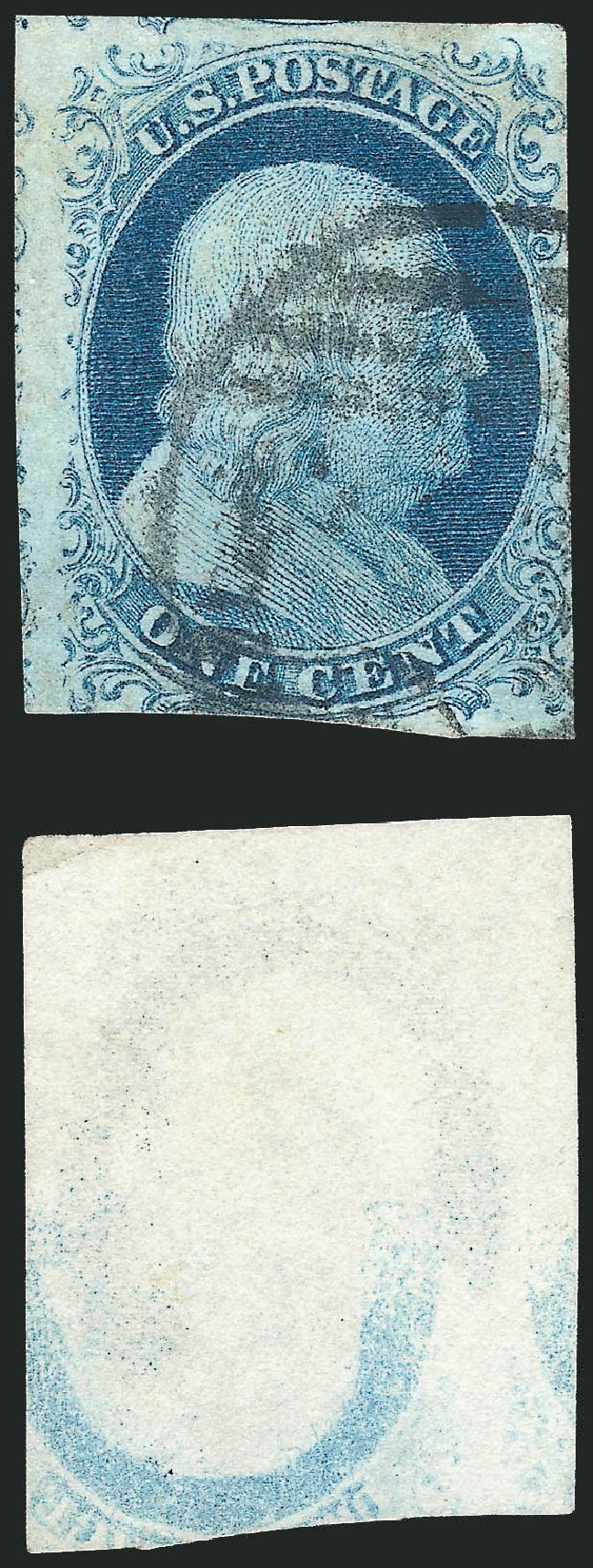 US Stamp Value Scott Cat. #9: 1852 1c Franklin. Robert Siegel Auction Galleries, Jun 2012, Sale 1024, Lot 30