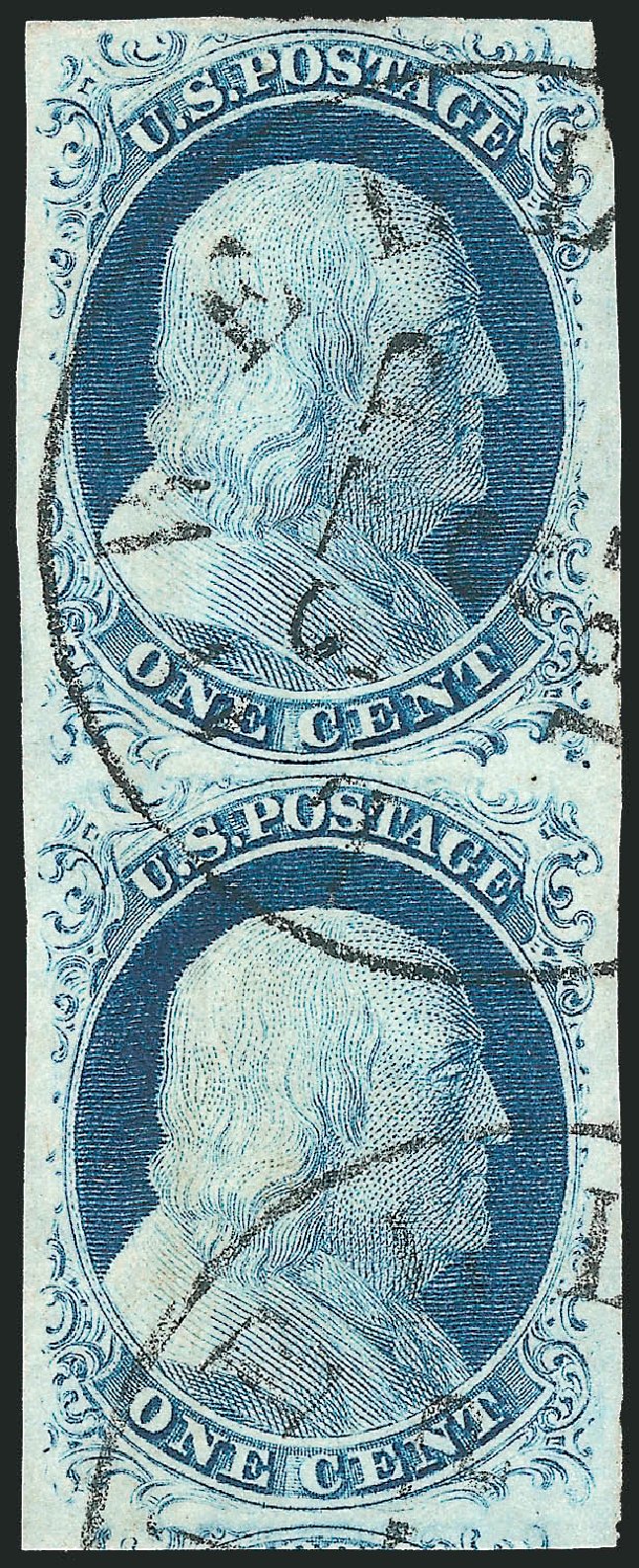 US Stamp Price Scott Catalogue # 9 - 1852 1c Franklin. Robert Siegel Auction Galleries, Dec 2013, Sale 1062, Lot 80