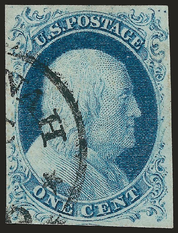 US Stamps Value Scott Cat. #9: 1852 1c Franklin. Robert Siegel Auction Galleries, Sep 2009, Sale 976, Lot 1120