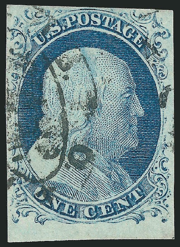 Value of US Stamp Scott Catalogue 9 - 1c 1852 Franklin. Robert Siegel Auction Galleries, Sep 2010, Sale 994, Lot 840