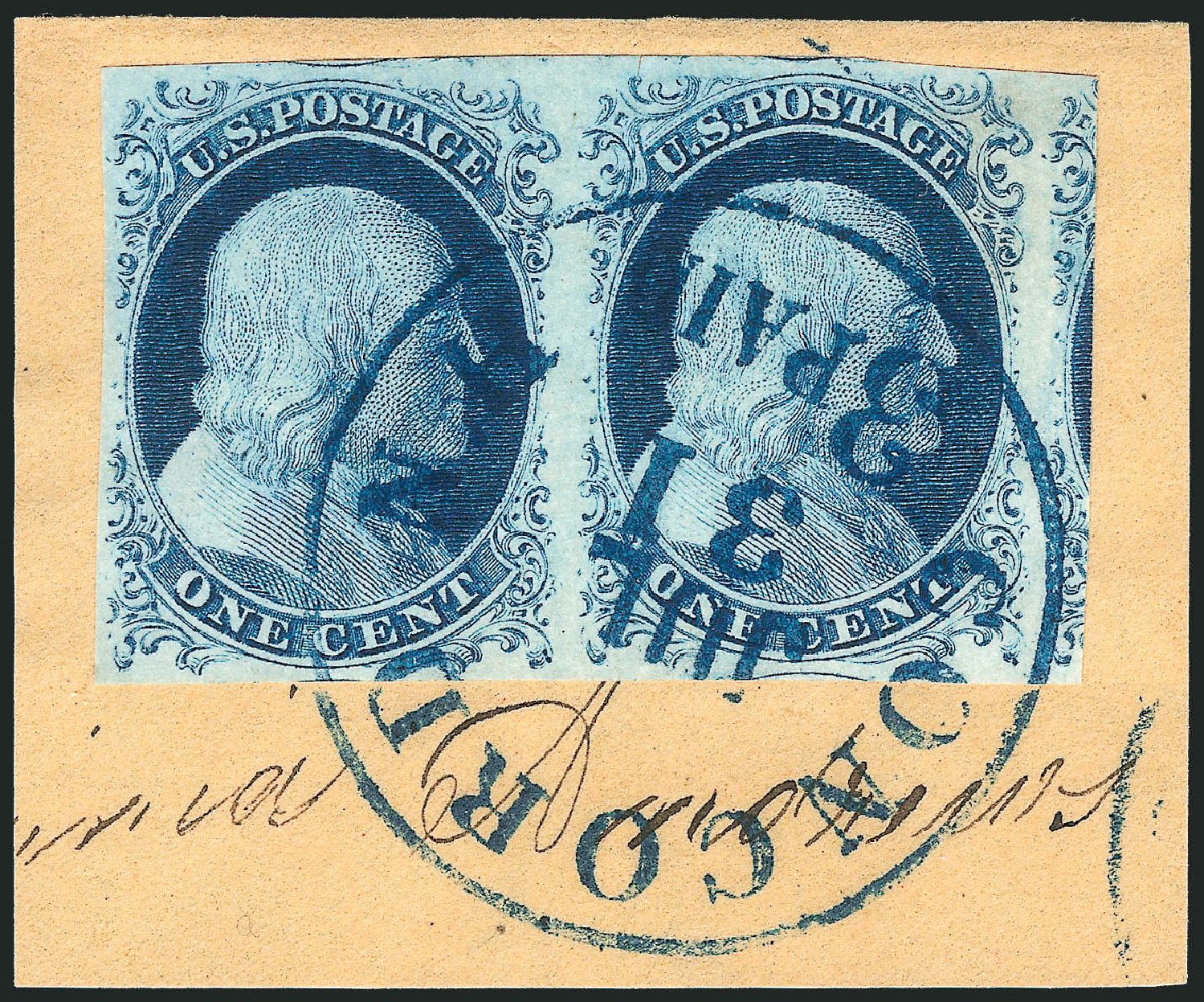 US Stamps Value Scott # 9 - 1852 1c Franklin. Robert Siegel Auction Galleries, Dec 2010, Sale 998, Lot 200