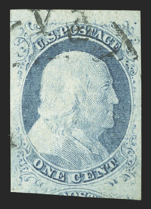 US Stamps Value Scott 9: 1852 1c Franklin. Spink Shreves Galleries, Jul 2012, Sale 140, Lot 40