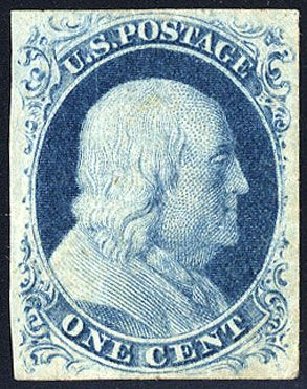 Cost of US Stamp Scott Catalog #9 - 1852 1c Franklin. Cherrystone Auctions, Jan 2008, Sale 200801, Lot 1021
