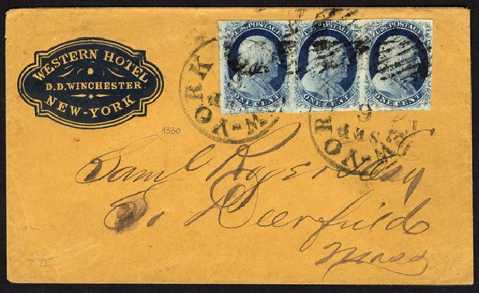 US Stamps Price Scott Catalogue # 9: 1852 1c Franklin. Cherrystone Auctions, Jan 2009, Sale 200901, Lot 21