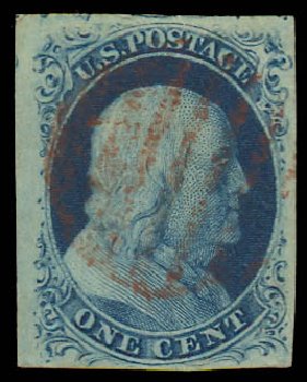 Costs of US Stamps Scott Cat. #9: 1852 1c Franklin. Daniel Kelleher Auctions, Jan 2012, Sale 628, Lot 211