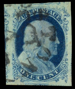Costs of US Stamps Scott # 9 - 1c 1852 Franklin. Daniel Kelleher Auctions, Sep 2014, Sale 655, Lot 151