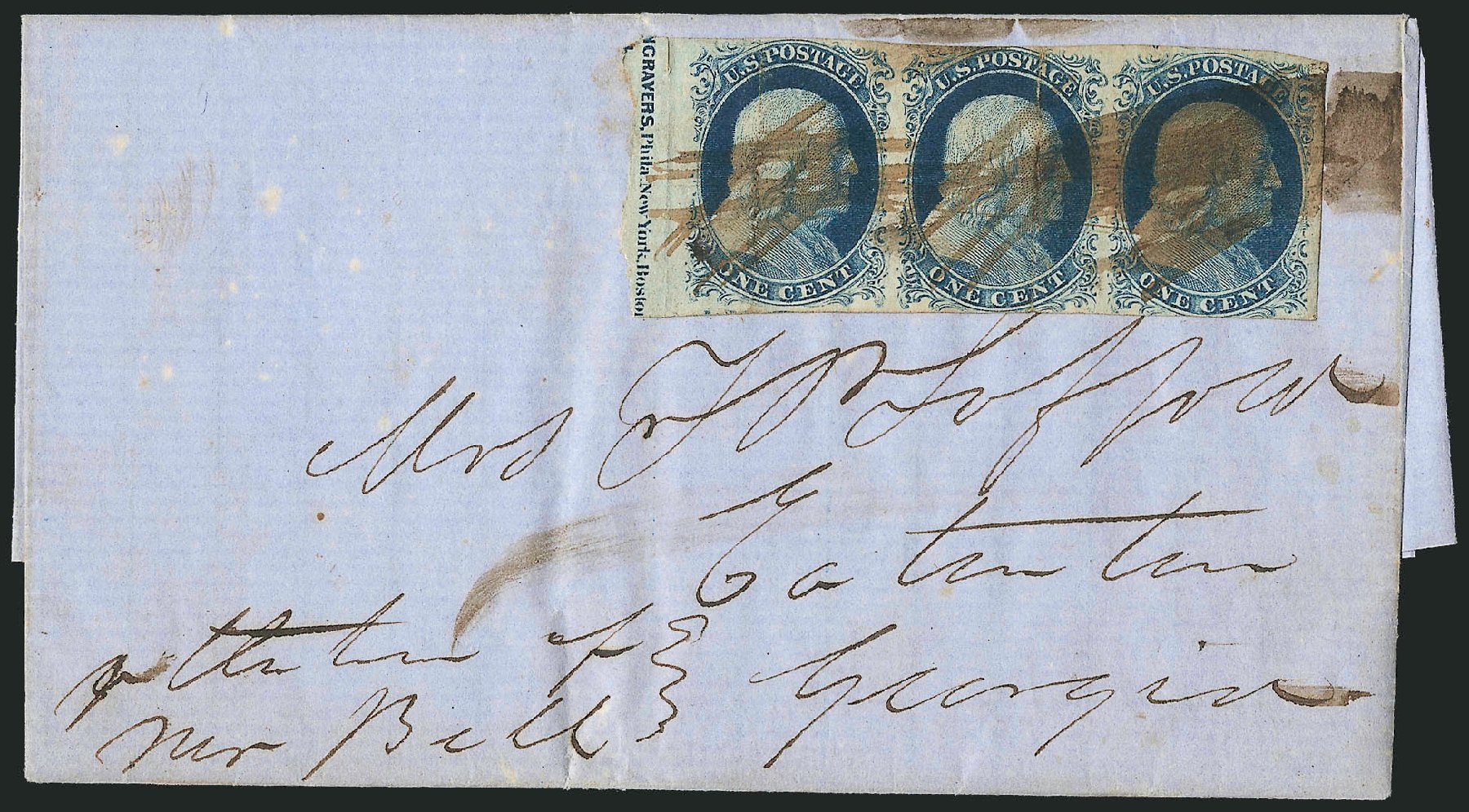 US Stamps Values Scott 9 - 1852 1c Franklin. Robert Siegel Auction Galleries, Dec 2010, Sale 1002, Lot 3691
