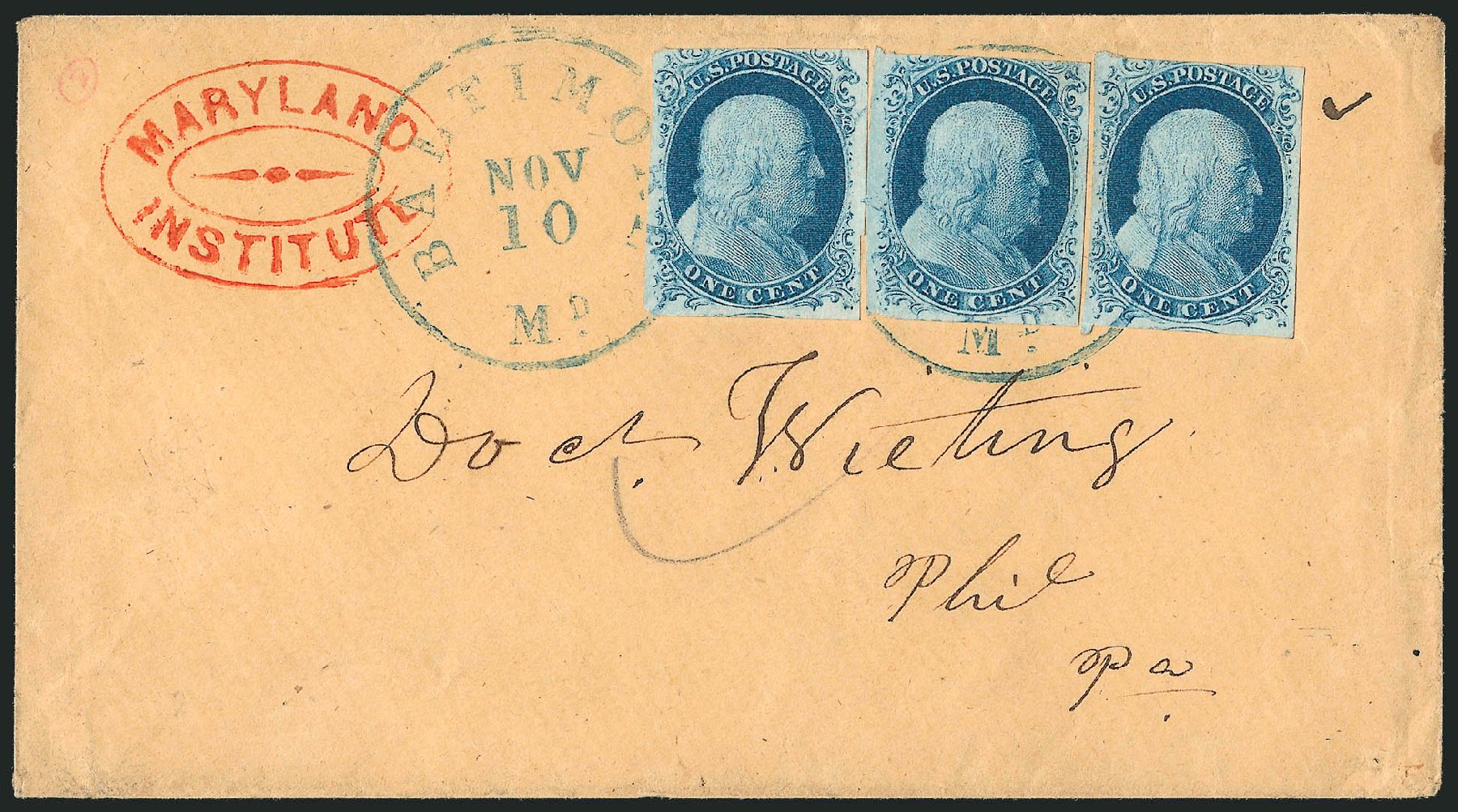 Value of US Stamps Scott # 9: 1852 1c Franklin. Robert Siegel Auction Galleries, Sep 2010, Sale 994, Lot 881