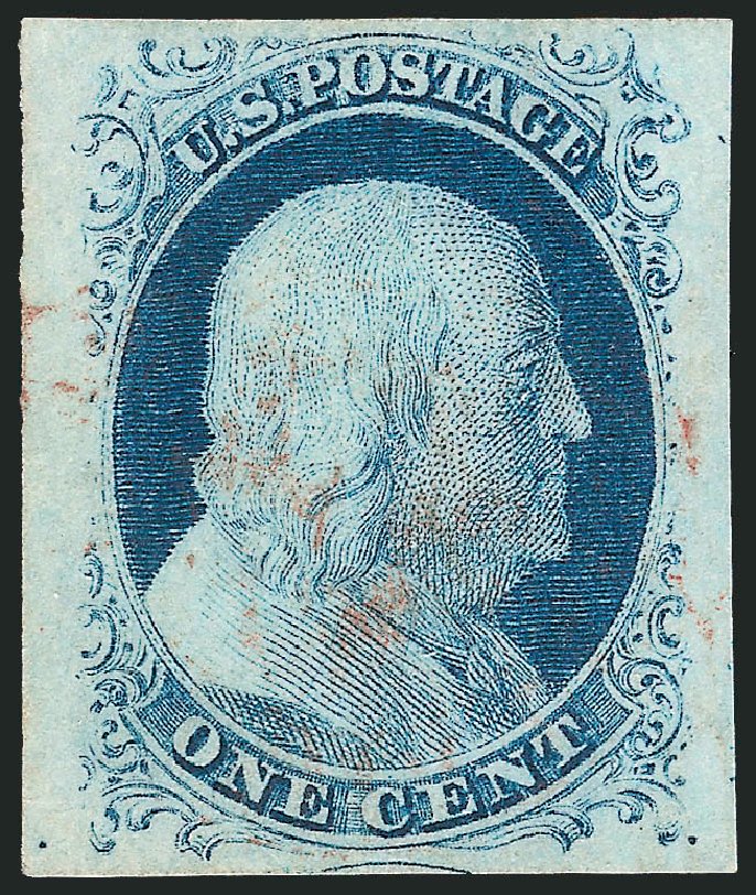 Price of US Stamps Scott Catalog #9 - 1c 1852 Franklin. Robert Siegel Auction Galleries, Dec 2010, Sale 998, Lot 111