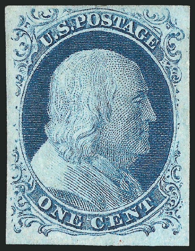 Values of US Stamps Scott Catalogue # 9 - 1c 1852 Franklin. Robert Siegel Auction Galleries, Dec 2010, Sale 998, Lot 121