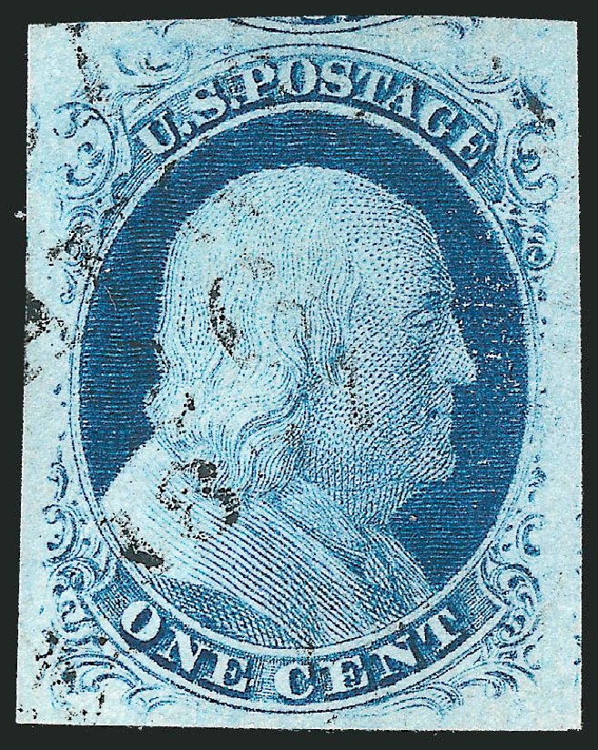US Stamps Values Scott Catalogue 9: 1852 1c Franklin. Robert Siegel Auction Galleries, Dec 2010, Sale 998, Lot 151