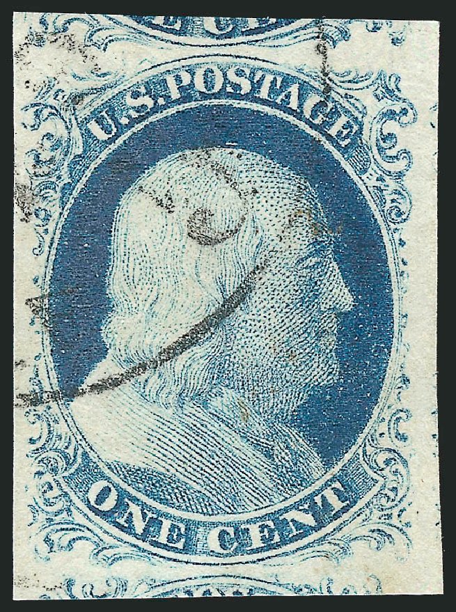 Values of US Stamps Scott Catalogue #9: 1852 1c Franklin. Robert Siegel Auction Galleries, Dec 2010, Sale 998, Lot 161