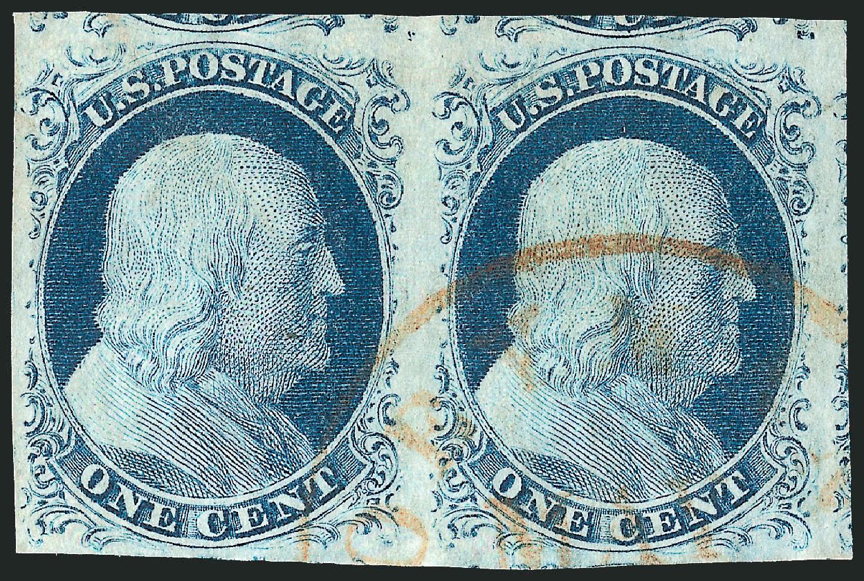 US Stamp Value Scott # 9 - 1c 1852 Franklin. Robert Siegel Auction Galleries, Dec 2010, Sale 998, Lot 201