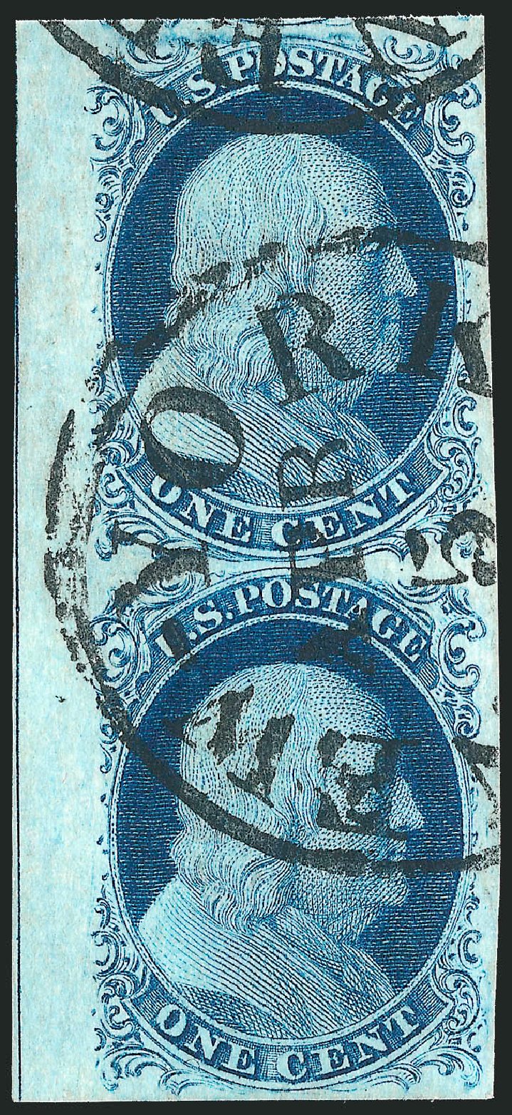 US Stamps Values Scott 9 - 1c 1852 Franklin. Robert Siegel Auction Galleries, Dec 2010, Sale 998, Lot 211
