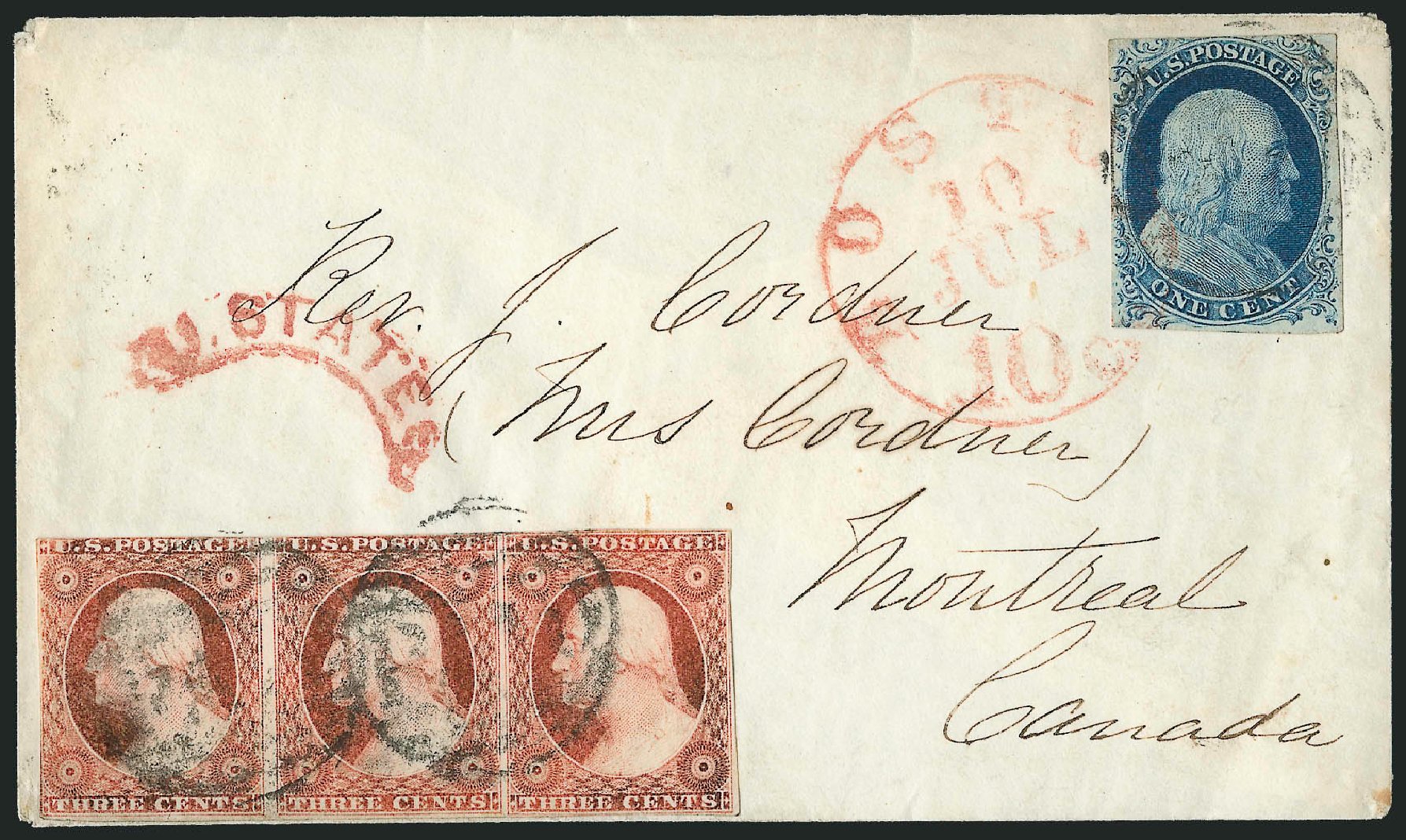 US Stamp Values Scott #9: 1c 1852 Franklin. Robert Siegel Auction Galleries, Dec 2010, Sale 998, Lot 291