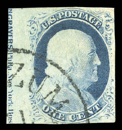 Value of US Stamps Scott Catalog # 9 - 1852 1c Franklin. Matthew Bennett International, Sep 2010, Sale 333, Lot 3294