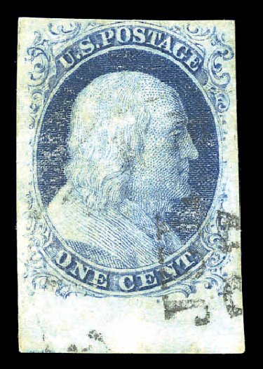Value of US Stamp Scott Cat. # 9: 1c 1852 Franklin. Matthew Bennett International, Sep 2010, Sale 333, Lot 3304