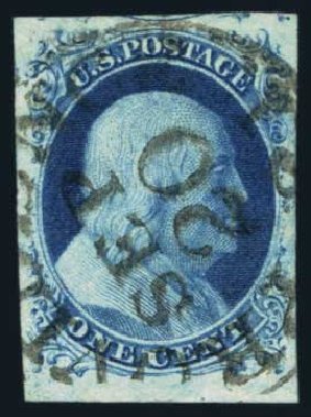 Prices of US Stamps Scott Catalog # 9: 1c 1852 Franklin. Harmer-Schau Auction Galleries, Aug 2014, Sale 102, Lot 1634