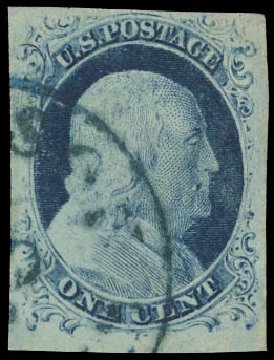 Price of US Stamp Scott Catalog 9 - 1852 1c Franklin. Daniel Kelleher Auctions, Jul 2011, Sale 625, Lot 644