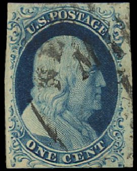 Cost of US Stamps Scott Catalog # 9 - 1c 1852 Franklin. Daniel Kelleher Auctions, Jul 2011, Sale 625, Lot 664