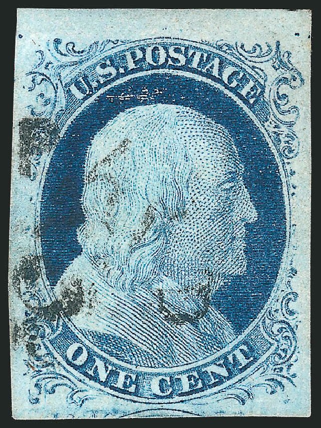 Cost of US Stamp Scott Catalogue #9 - 1852 1c Franklin. Robert Siegel Auction Galleries, Mar 2011, Sale 1007, Lot 2104