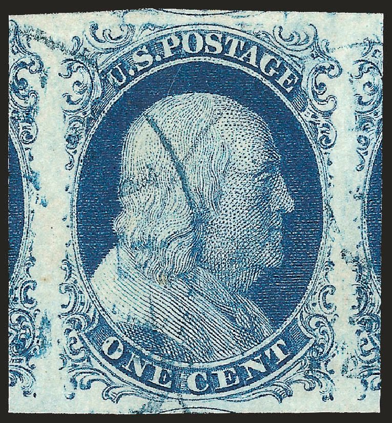 US Stamps Value Scott Catalog #9 - 1c 1852 Franklin. Robert Siegel Auction Galleries, Dec 2008, Sale 967, Lot 4094