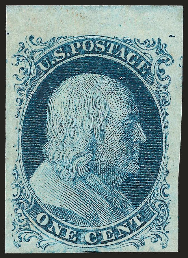Prices of US Stamp Scott Catalog 9: 1c 1852 Franklin. Robert Siegel Auction Galleries, Jan 2009, Sale 968, Lot 14