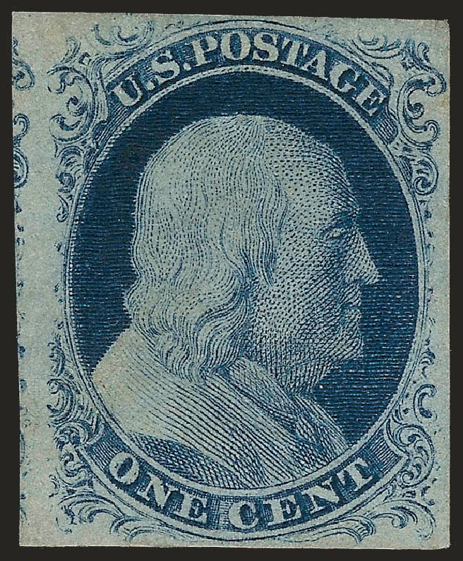 US Stamp Value Scott Catalog # 9: 1852 1c Franklin. Robert Siegel Auction Galleries, Sep 2009, Sale 976, Lot 1104