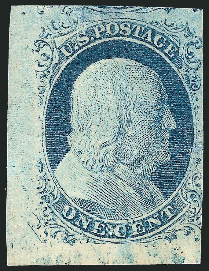 US Stamp Price Scott Catalog # 9: 1852 1c Franklin. Robert Siegel Auction Galleries, Sep 2010, Sale 994, Lot 804