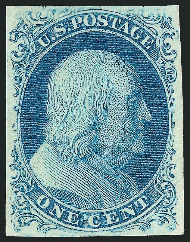 Value of US Stamps Scott Catalog #9 - 1852 1c Franklin. Robert Siegel Auction Galleries, Dec 2010, Sale 998, Lot 114