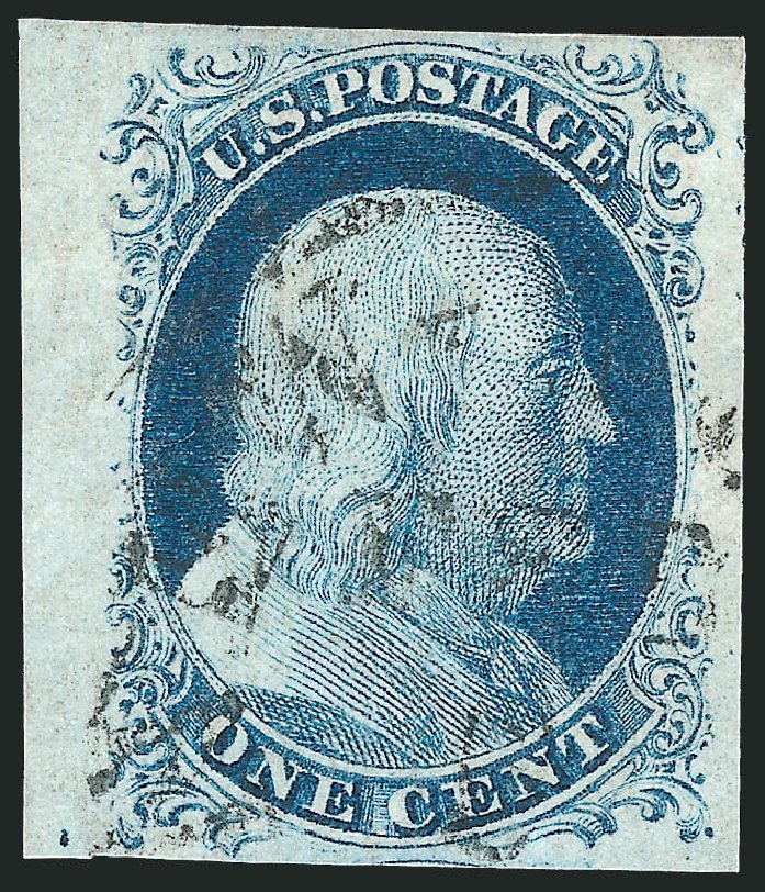 Prices of US Stamps Scott Catalogue 9 - 1c 1852 Franklin. Robert Siegel Auction Galleries, Dec 2010, Sale 998, Lot 174