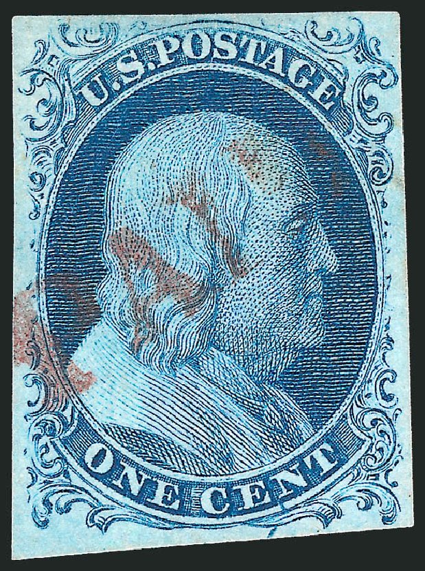 Cost of US Stamps Scott Catalogue # 9: 1852 1c Franklin. Robert Siegel Auction Galleries, Dec 2010, Sale 998, Lot 184