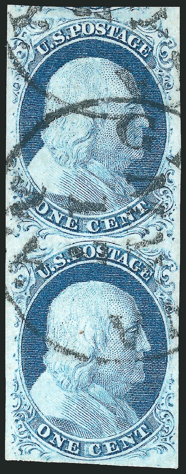 Cost of US Stamp Scott Catalog 9 - 1c 1852 Franklin. Robert Siegel Auction Galleries, Dec 2010, Sale 998, Lot 214