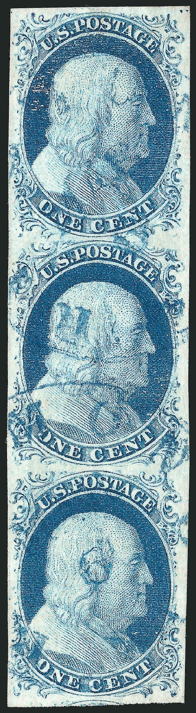 US Stamps Price Scott Catalogue #9: 1c 1852 Franklin. Robert Siegel Auction Galleries, Dec 2010, Sale 998, Lot 224