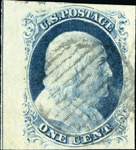 US Stamp Values Scott Cat. #9 - 1c 1852 Franklin. Spink Shreves Galleries, Jan 2015, Sale 150, Lot 34