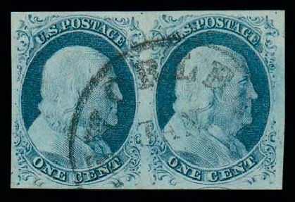 Costs of US Stamp Scott # 9 - 1c 1852 Franklin. Matthew Bennett International, Dec 2007, Sale 323, Lot 35