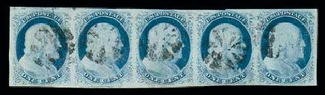 US Stamp Value Scott Catalogue # 9: 1852 1c Franklin. Matthew Bennett International, Dec 2007, Sale 325, Lot 1415