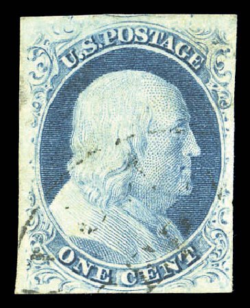 Prices of US Stamps Scott Catalog #9: 1c 1852 Franklin. Matthew Bennett International, Sep 2010, Sale 333, Lot 3285