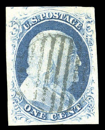US Stamp Price Scott #9: 1852 1c Franklin. Matthew Bennett International, Sep 2010, Sale 333, Lot 3295