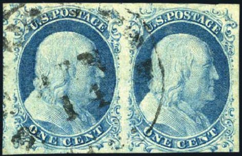 Value of US Stamp Scott Catalogue 9 - 1852 1c Franklin. Harmer-Schau Auction Galleries, Feb 2010, Sale 84, Lot 1265