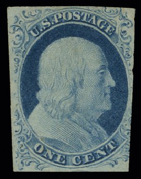 US Stamp Prices Scott #9 - 1c 1852 Franklin. H.R. Harmer, May 2014, Sale 3005, Lot 1025