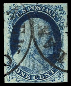 Value of US Stamps Scott Catalogue #9 - 1852 1c Franklin. Daniel Kelleher Auctions, Dec 2012, Sale 633, Lot 355