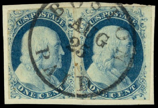 Costs of US Stamps Scott Catalog 9: 1c 1852 Franklin. Daniel Kelleher Auctions, Dec 2013, Sale 640, Lot 35