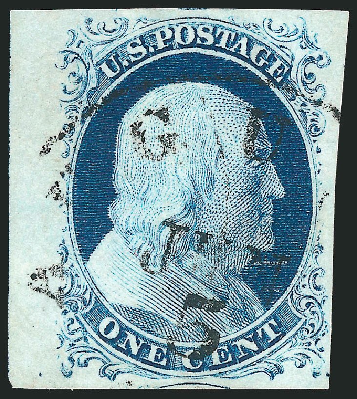 US Stamp Price Scott Catalogue # 9 - 1c 1852 Franklin. Robert Siegel Auction Galleries, Mar 2011, Sale 1007, Lot 2105
