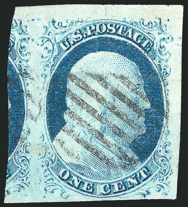 US Stamp Value Scott Catalogue # 9: 1c 1852 Franklin. Robert Siegel Auction Galleries, Dec 2011, Sale 1017, Lot 95